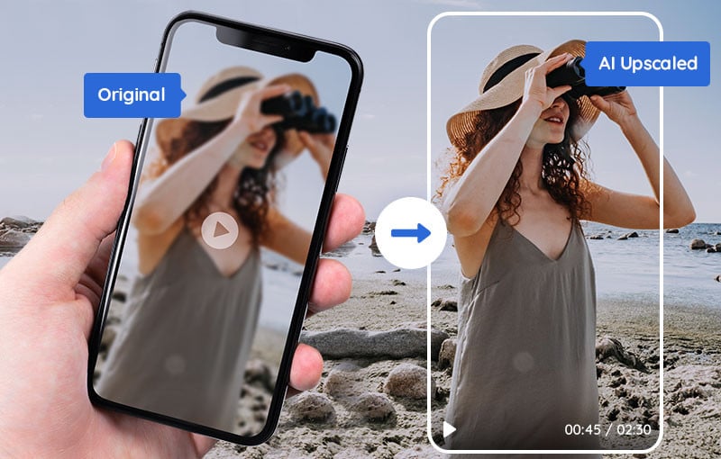 AVCLabs AI Video Enhancer AI can Upscale Video Resolution