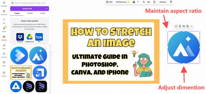 canva stretch images