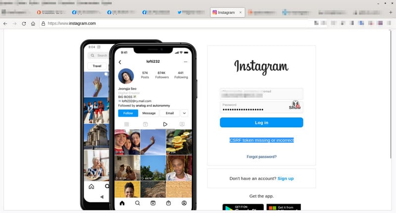 instagram in tor