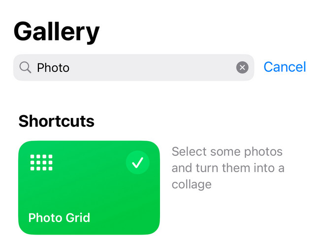 iphone shortcuts photo grid