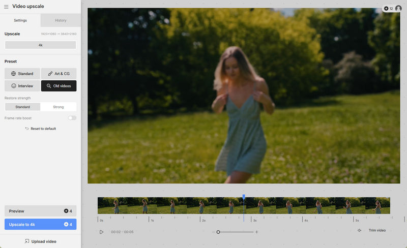 topaz video upscaler online free