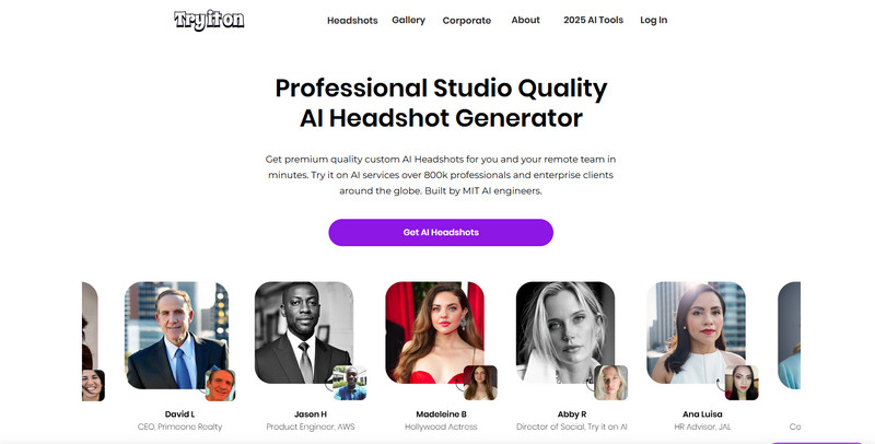 tryitonai best ai headshot generator