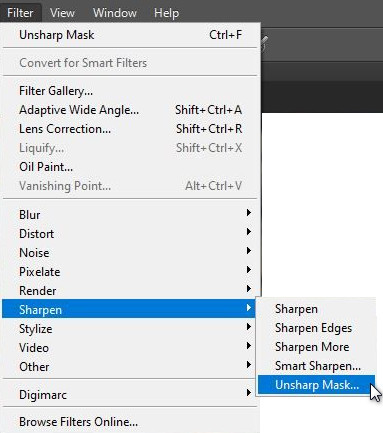 unsharp mask window