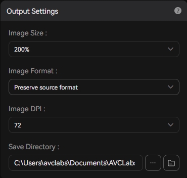 output settings