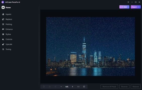 add grainy night photo