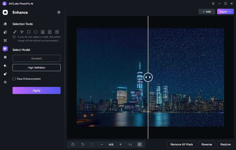 save enhanced grainy night photos