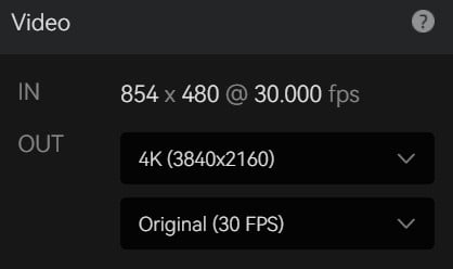 output size