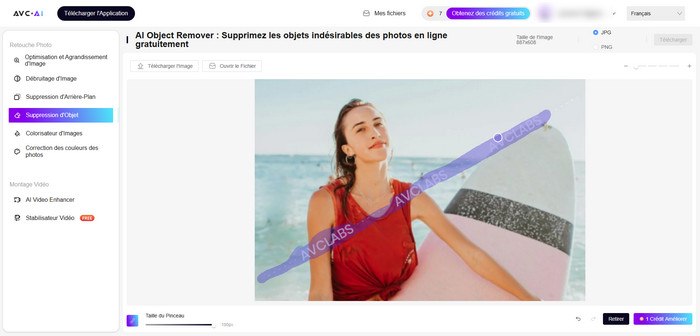 AVC.AI : Éliminez les filigranes des photos en ligne