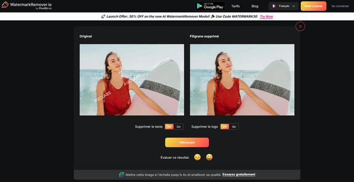 Watermark Remover : Supprimez les filigranes en ligne gratuitement