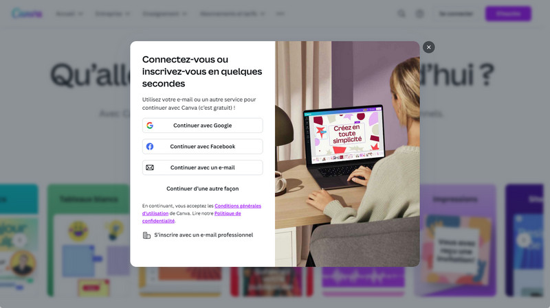 Créez ou connectez-vous à votre compte